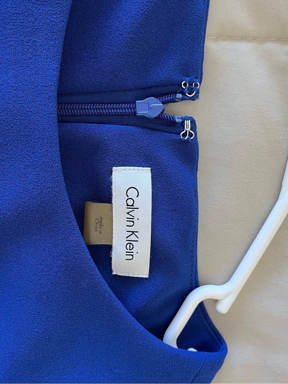 Calvin Klein Royal Blue Midi Dress with Back Zipper